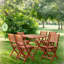 Chaise de patio pliante en bois de peuplier (ensemble de 4)