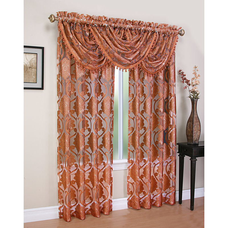 Paire de rideaux transparents avec passe-tringle Weinstock, Rouille