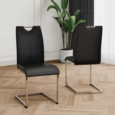 Modern Dining Chairs With Faux Leather Padded Seat Dining Living Room Chairs Upholstered Chair For Kitchen, Living, Bedroom, Dining Room