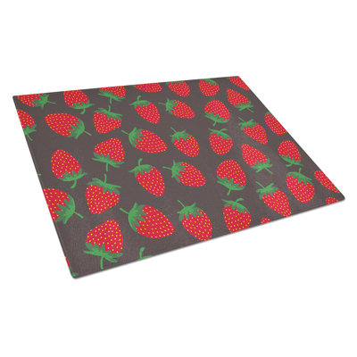 Caroline's Treasures Glass Strawberries Cutting Board