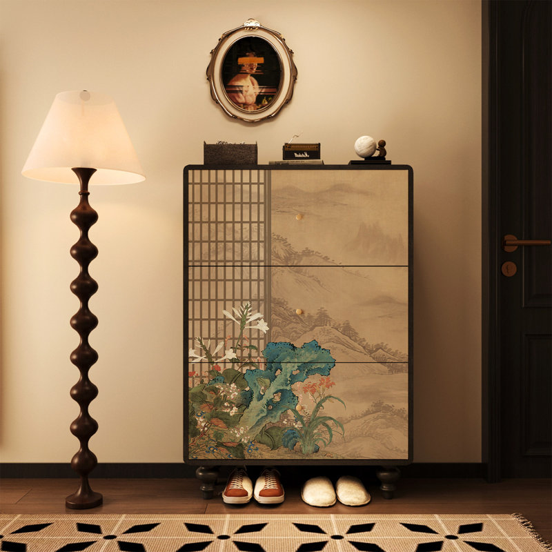 Rangement pour vestibule en bois massif Vintage, Black