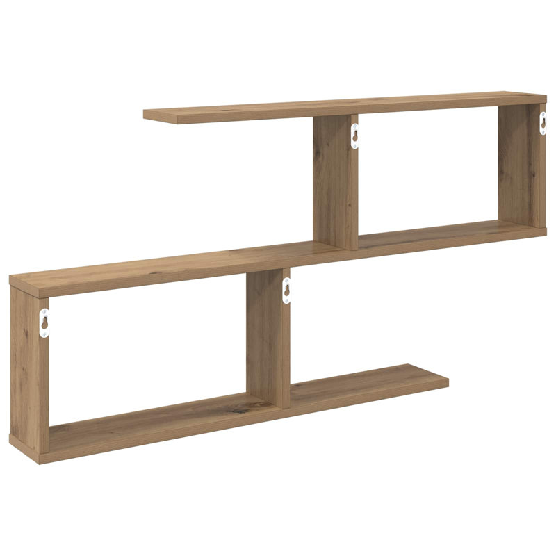  Wall Shelf with Shelf with Storage Engineered Wood Solution Home Indoor, 50.5cm H x 100cm W x 12cm D, Artisan Oak