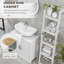 Meuble-lavabo de salle de bain, meuble-lavabo piédestal avec tablette réglable, blanc
