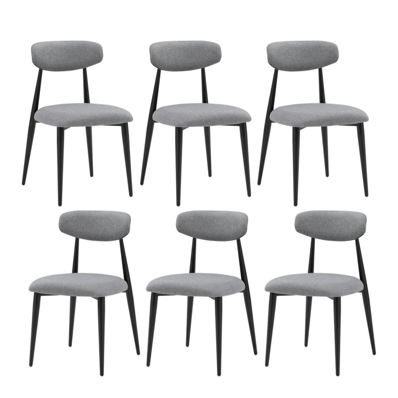 Chaise rembourrée Estefanita, Gris, Ensemble de 6