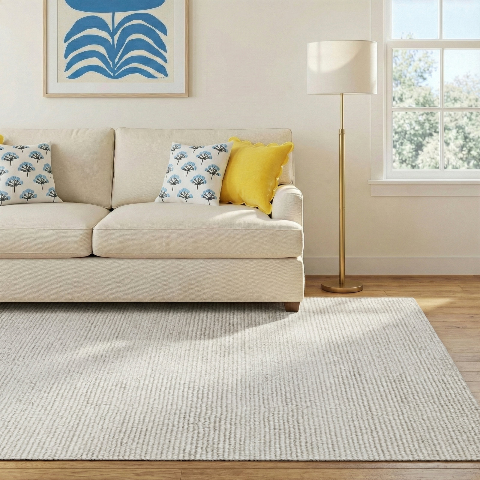 Danberry Light Gray Hand-Tufted Rug, Rectangle 6' x 9'