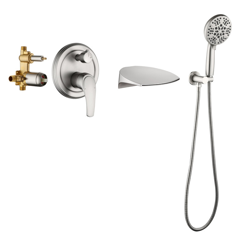 Bathroom Freestanding Tub Filler, Brushed Nickel