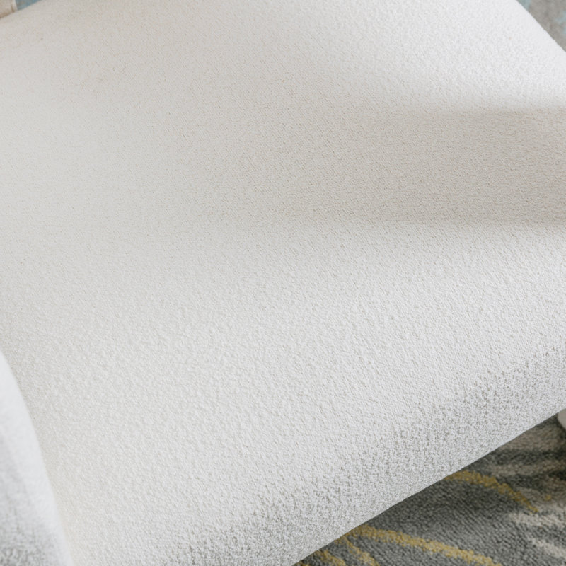 Fauteuil demi-tonneau Ellisyn, Mélange de lin beige