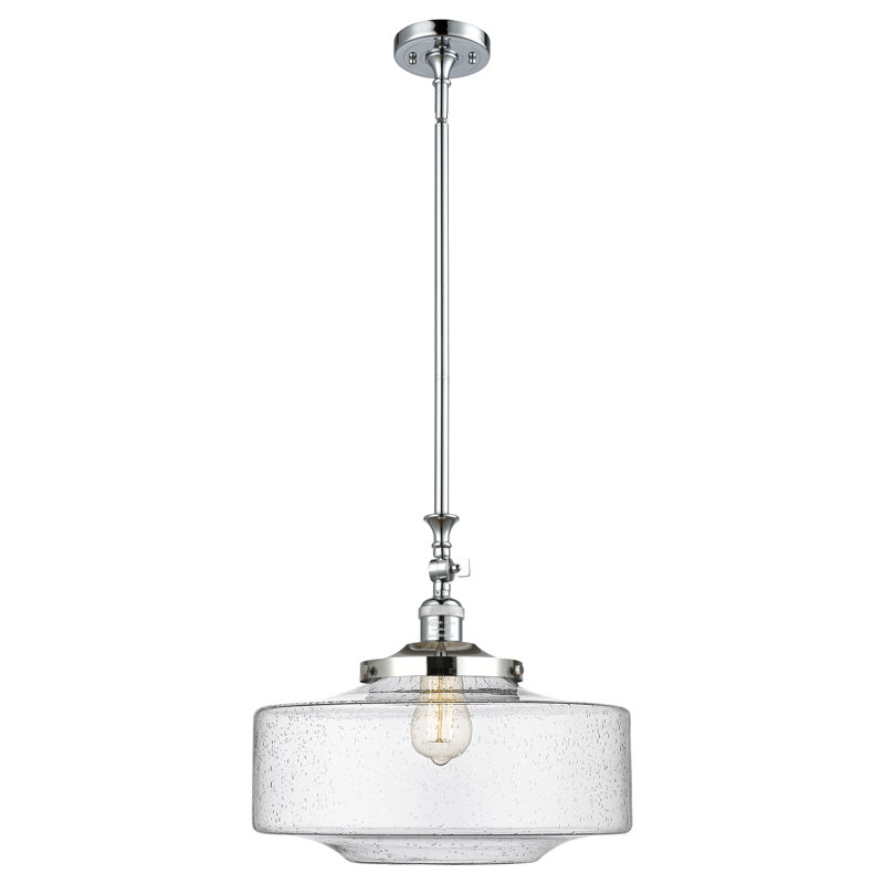 Franklin Restoration - Lainee - 1 mini-luminaire suspendu à tige inclinable 12 po - ampoule non incluse , Grainé, Chrome poli