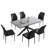 Modern Kitchen Dining Set, Extendable Dining Table with Upholstered Dining Chairs-515125713-491091878