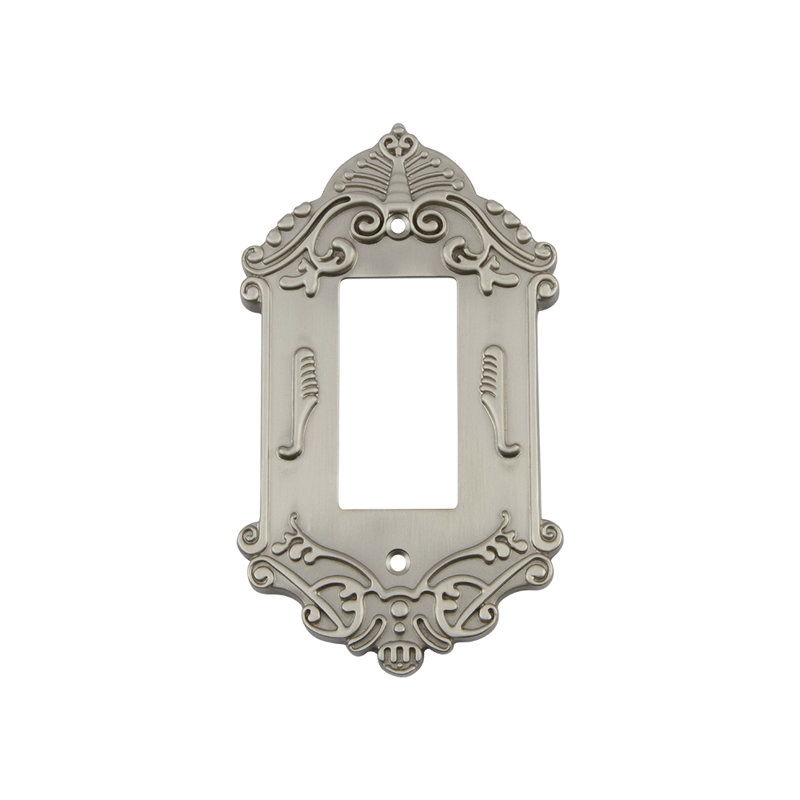 Victorian 1-Gang Rocker Wall Plate, Satin Nickel