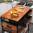 Kitchen Island Cart With Towel Rack And Fabric Drawers, Versatile Kitchen Cart With Power Outlets For Convenience