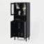 Bibliothèque de rangement moderne avec porte réglable en verre trempé-101050789