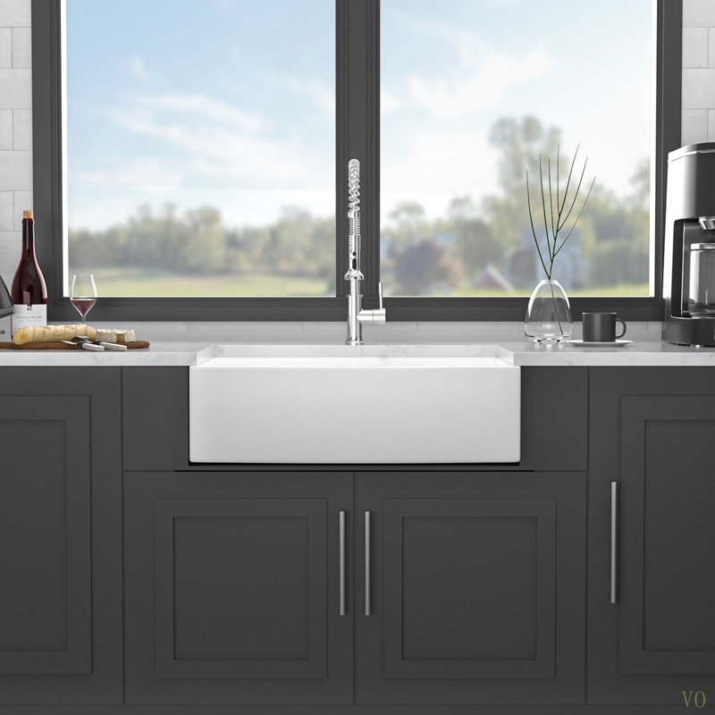 Farmhouse Sink - Évier de cuisine à double cuve en céramique 60/40