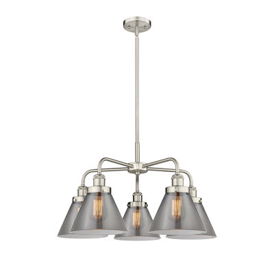 Cone 5 Light Stem Hung Chandelier