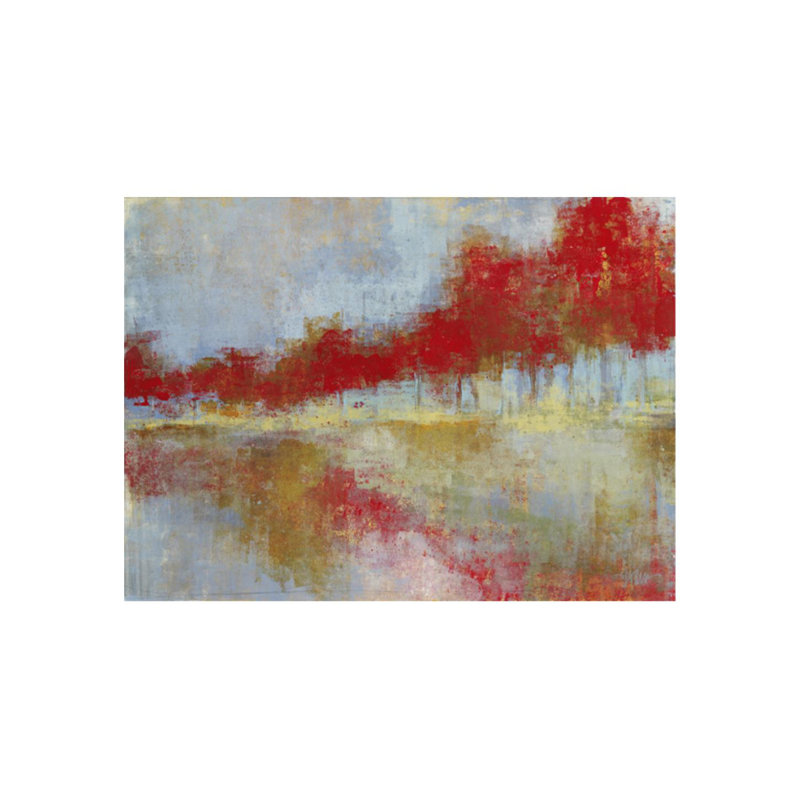 Ruby Reflection - peinture sur toile tendue, Gel coupé au couteau, H 29 po x l 40 po x P 1,5 po