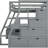 Gray Full Size Loft Bed With 7 Drawers, 2 Shelves And Desk - Construction A Weight Capacity Of 220 Lbs On Upper In Desk, Pinewood Frame For Maximum Stability