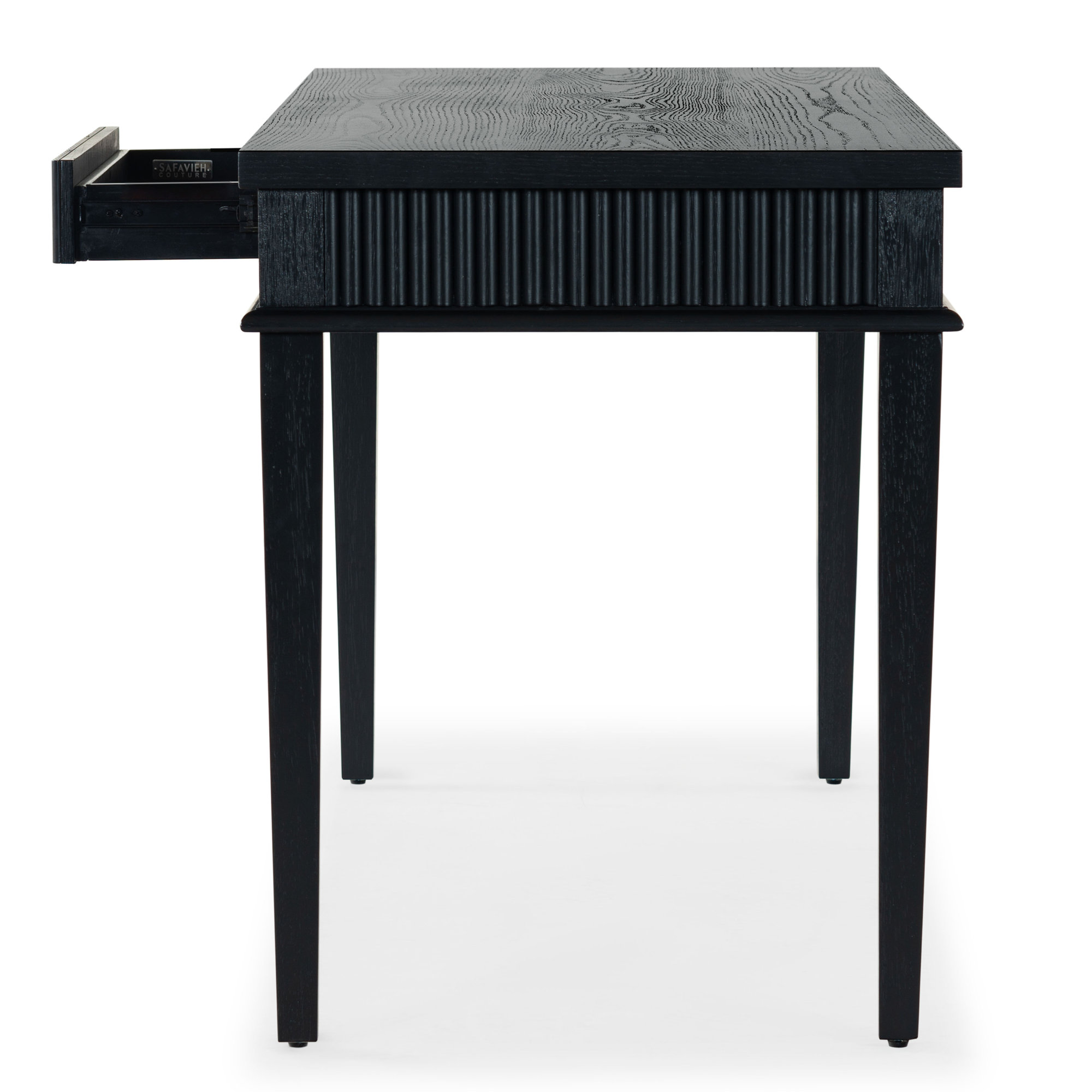 Haden 1 Drawer Reeded Desk, Black