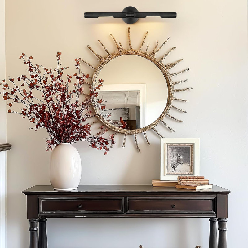 Luxury Dimmable Wall Mounted 360° Rotatable Picture Light (Bulbs Included), 4.7" H x 23" W x 6" D, Matte Black