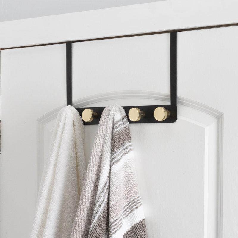 Black Iron 5 Hook Over The Door Hanger