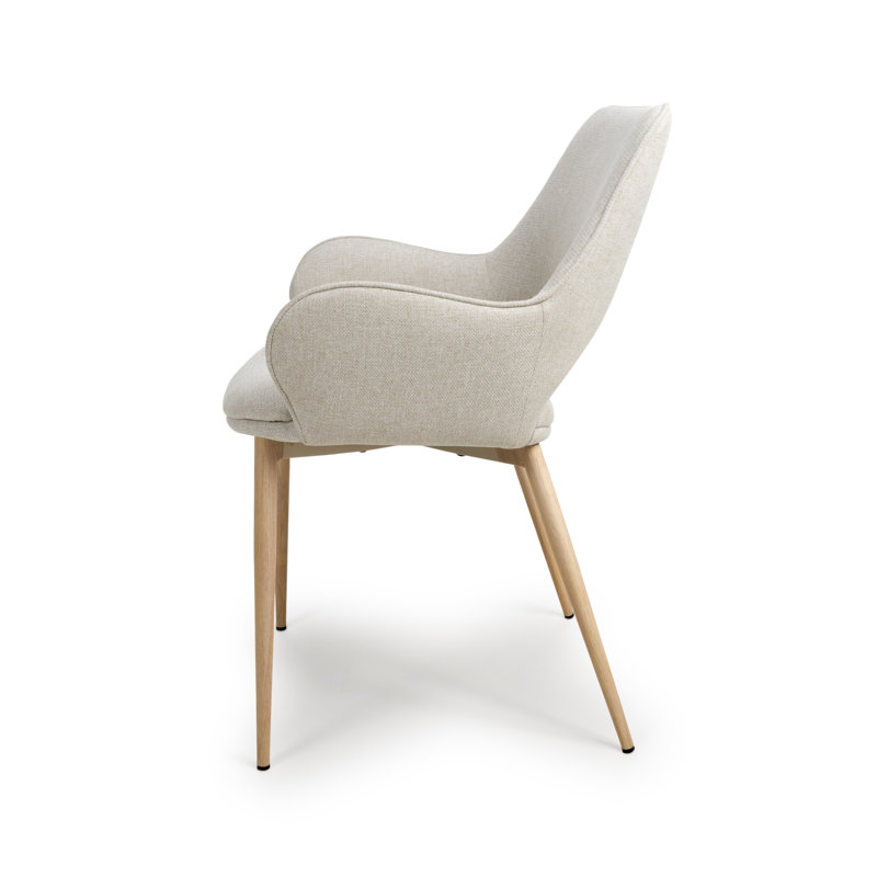Asenath 49cm H Polyester Upholstered Armchair, Natural