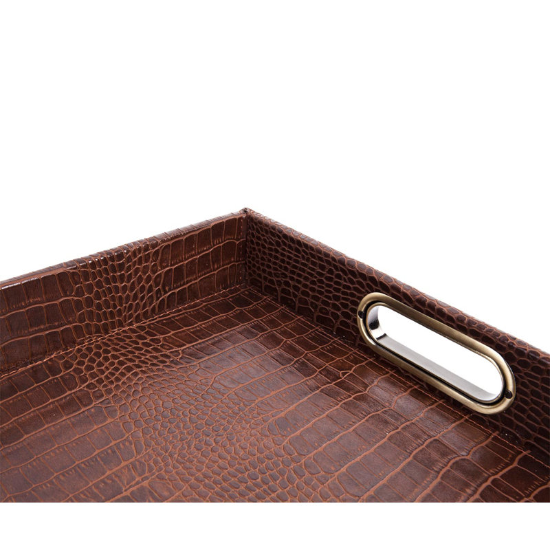 Ophelia & Co. Albaugh Polypropylene Plastic Platter, Tan