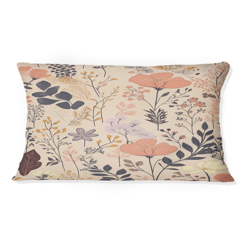 Coussin décoratif rétro avec fleurs rétro rétro pastel II - Abstract Botanicals