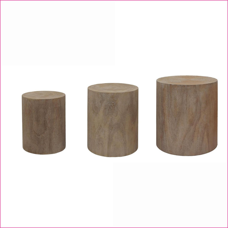 Ensemble de tables basses rustiques aspect bois avec bout Support pour plante, gigogne peu encombrante pour le salon