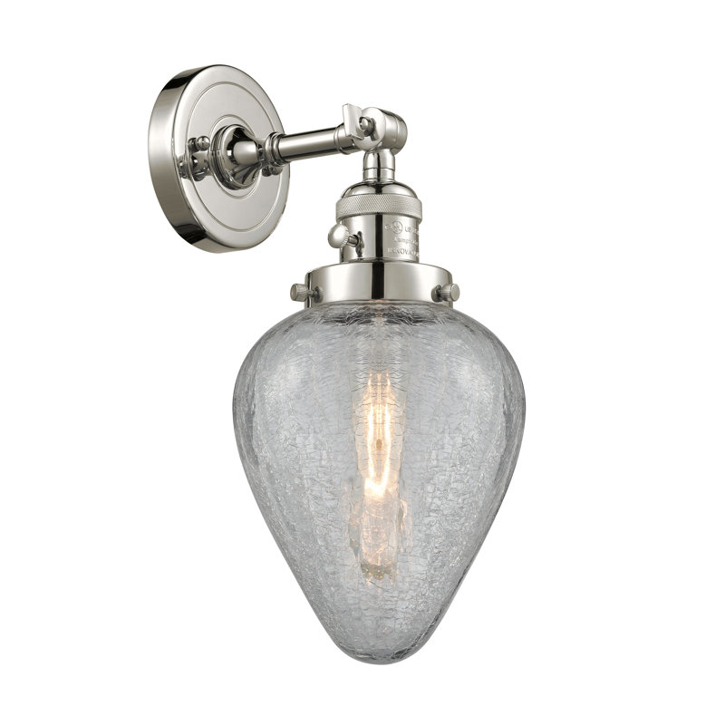 Applique murale à bras 1 lumière Shauna, Nickel poli