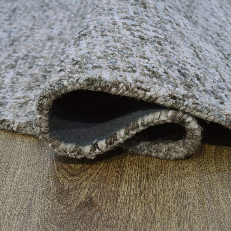 Brun foncé | Tapis d'intérieur beige touffeté à la main 100% laine beige, Rond 8 pi, Brun foncé / beige