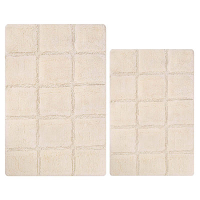 Checkered Cotton Bath Rug