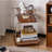 3-Layer Sofa Small Side Table, Wooden Bedside Table Snack Side Table With Storage Rack, Household Side Table Trolley With Wheels Living Room Antique Sofa Coffee Table Corner Table-626395254
