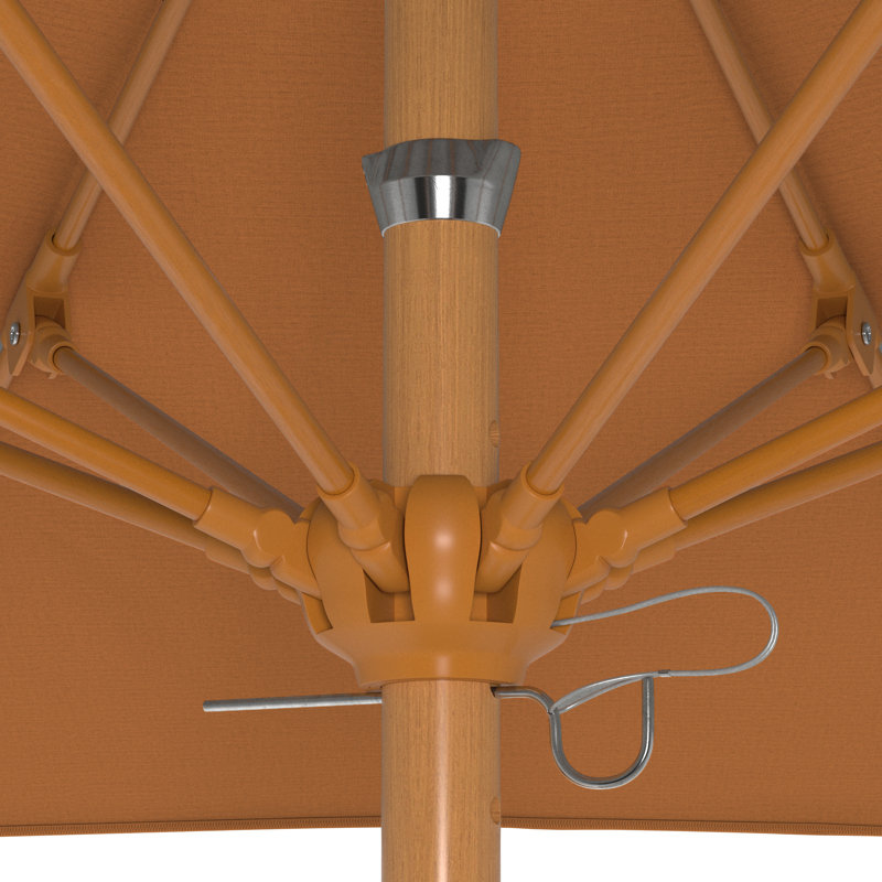 Parasol en bois de teck 7,5 pi, Orange brûlé