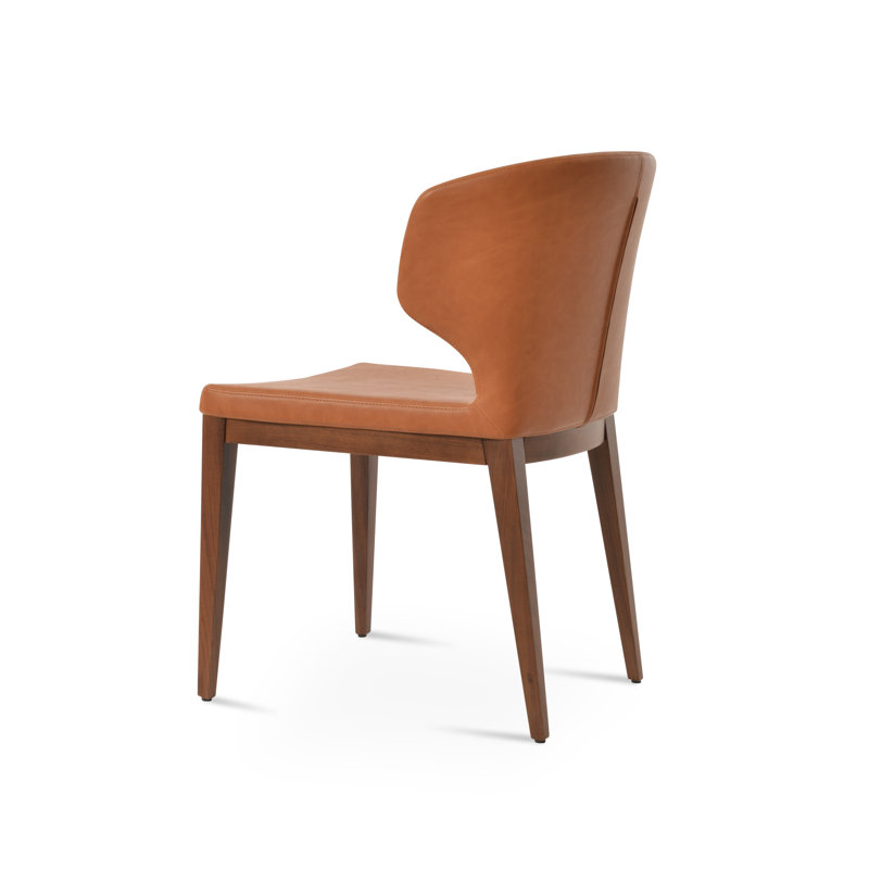 Amed Plus Wood Chair, White, American Walnut