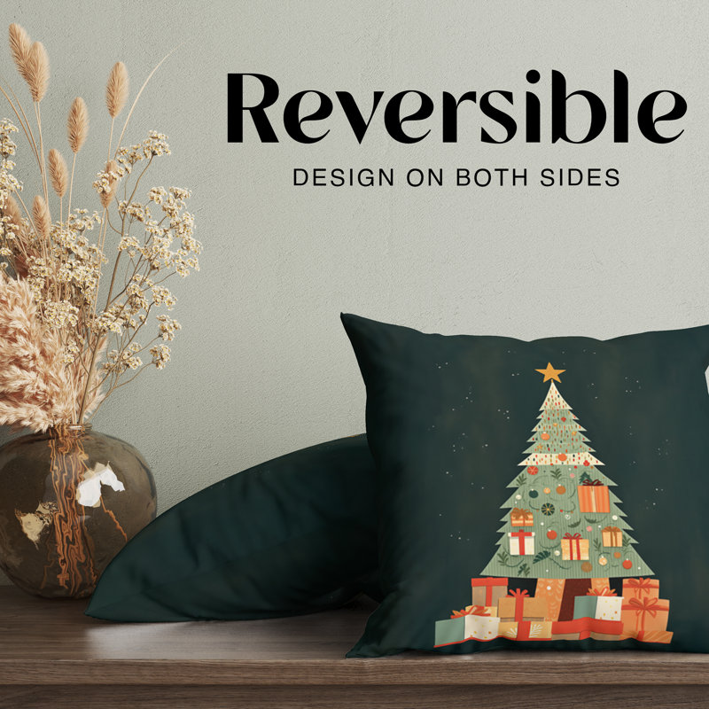 Housse de coussin Christmas Eve Holiday, H 16 po x l 16 po