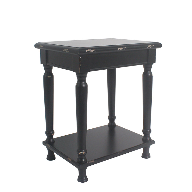 Ashford Solid Wood Top End Table, Black