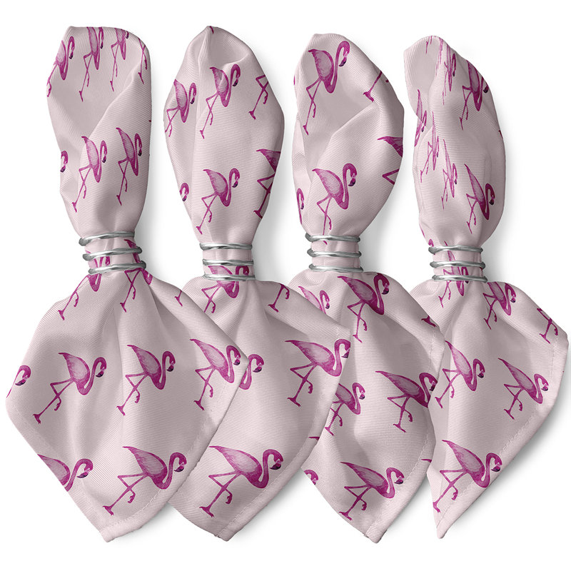 Josefien Polyester Animals/Nature Square Napkin, Pink