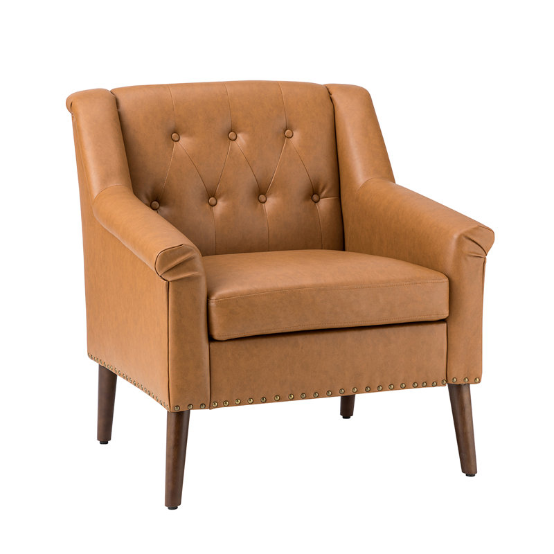 Fauteuil Avaliese, Similicuir brun clair