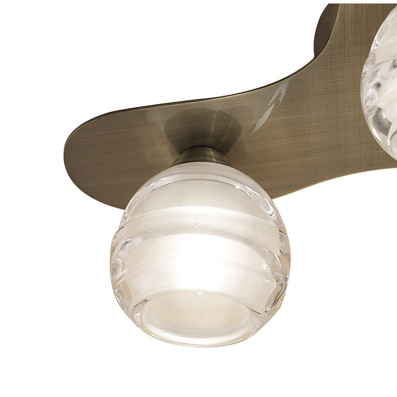 Schulen 2-Light 32cm Flush Mount, Antique Brass