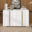 Commode à miroir avec 6 tiroirs, armoire de rangement élégante pour table d'appoint moderne avec poignée en métal-693218502
