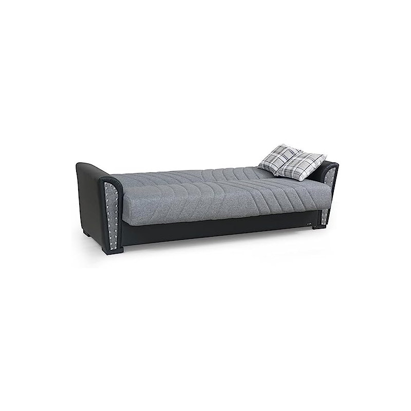 Canapé-lit convertible en tissu Sundon , Mélange de polyester gris