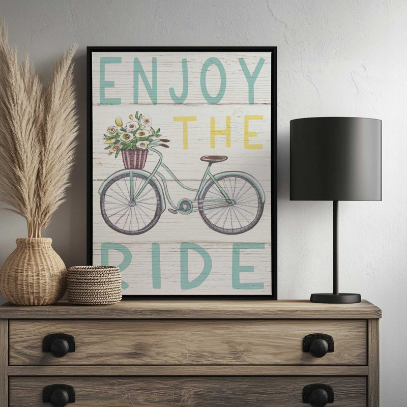 «Enjoy the Ride» par Elizabeth Tyndall, reproduction d'art, L 12 po x H 16 po, Brun, Toile avec cadre