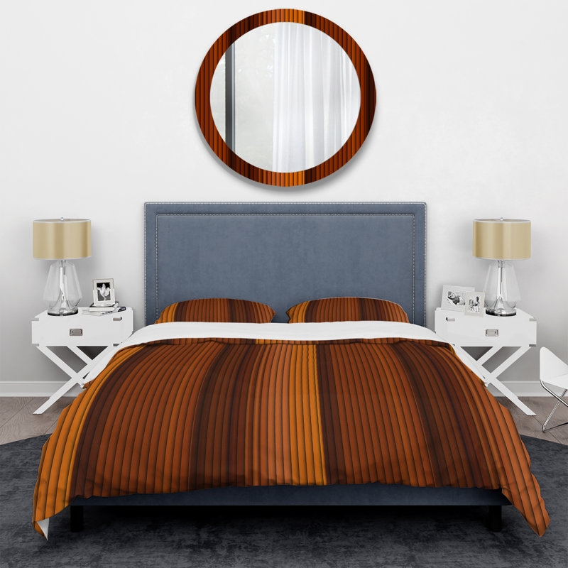 Ensemble de housse de couette en microfibre brun / jaune 3 pièces, Housse de couette pour grand lit et 2 taies décor