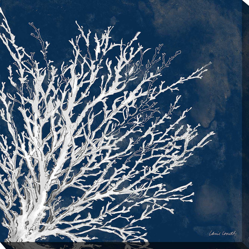 Coastal Coral II par Lanie Loreth - Peinture, Toile tendue, H 18 po x l 18 po x P 1 po