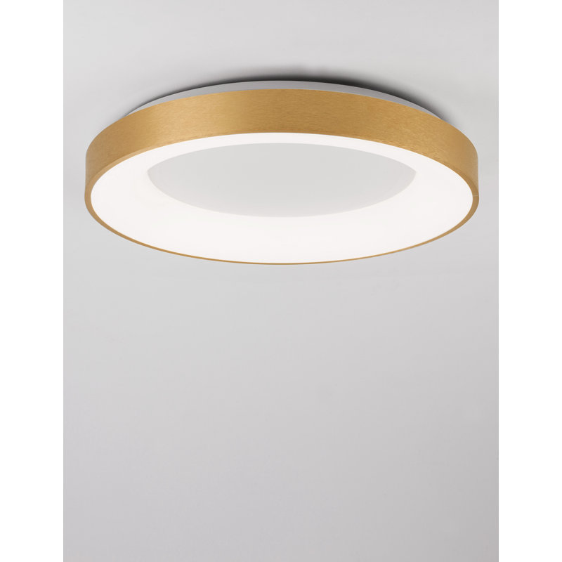 LED Flush Mount, Gold, 3000K, 9cm H x 60cm W x 60cm D
