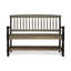 Banc d'extérieur en bois avec tablette, gris et noir pour un look élégant de rangement classique noir, fabriqué