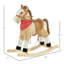 Chevaux à bascule et animaux 11,8 x 4,3 x 11 avec structure en métal en bois de peuplier beige et métal