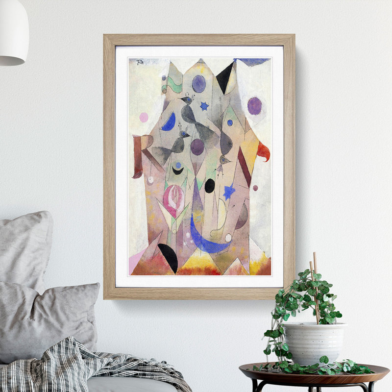 Persian Nightingales by Paul Klee - Framed Print, 36cm H x 27cm W x 2cm D, Oak Framed