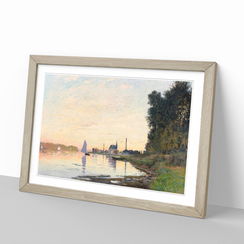 The Shore at Dusk by Claude Monet - Framed Print, 48cm H x 65cm W x 2cm D, Oak Framed