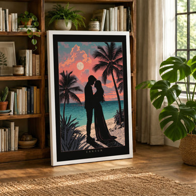Sunset Embrace Tropical 1 Piece Wrapped Canvas Wall Art
