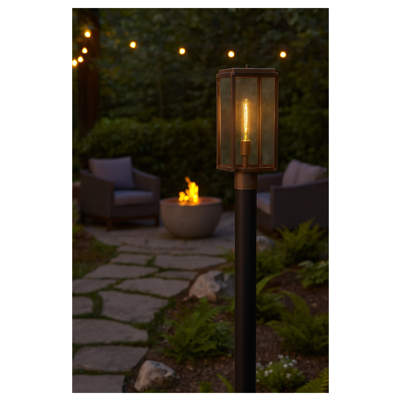 Caliana Transparent Outdoor Lantern Head, Burnished Bronze, 18.5" H x 6" W x 6" D